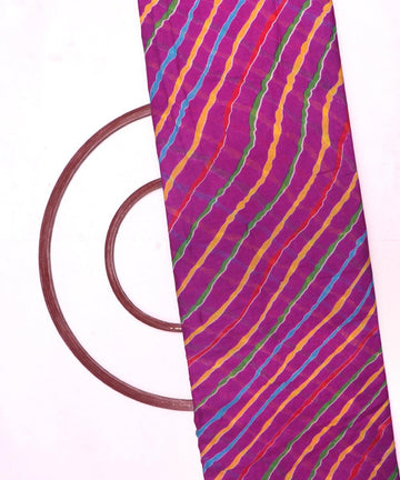 purple and yellow lehariya print georgette fabric b103 4320